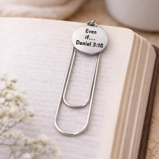 Even If Daniel 3 18 Faith Charm Bookmark Stainless Steel Paperclip Christian Scripture Bookmark Gift