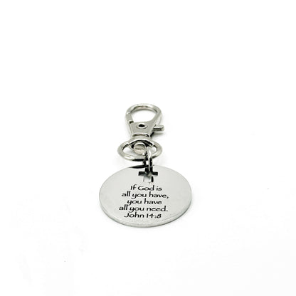 God Is All You Need John 14 8 Clip On Charm