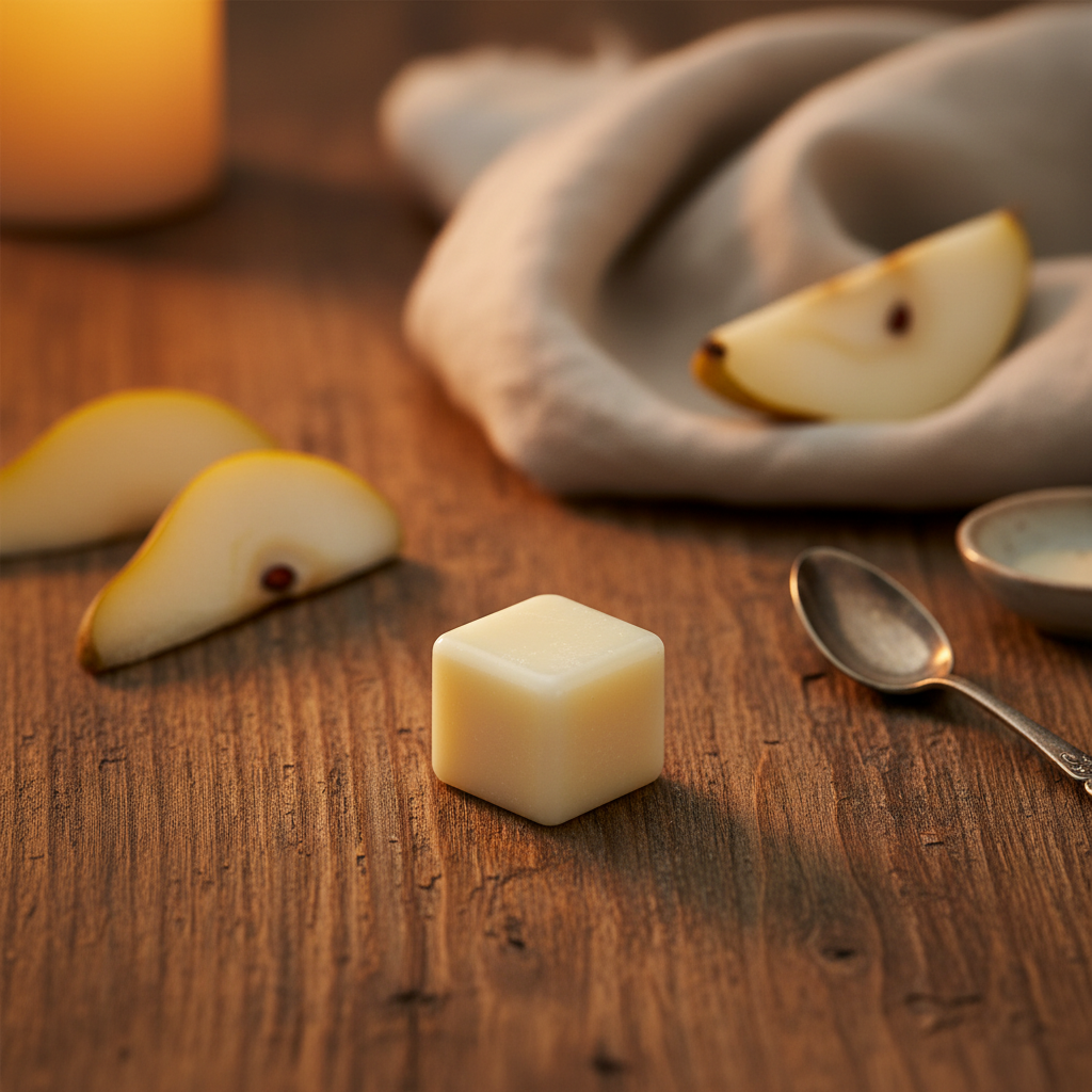 Bourbon & Pear Wax Melt warm cozy lifestyle setting