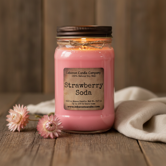 Strawberry Soda Candle warm cozy lifestyle setting