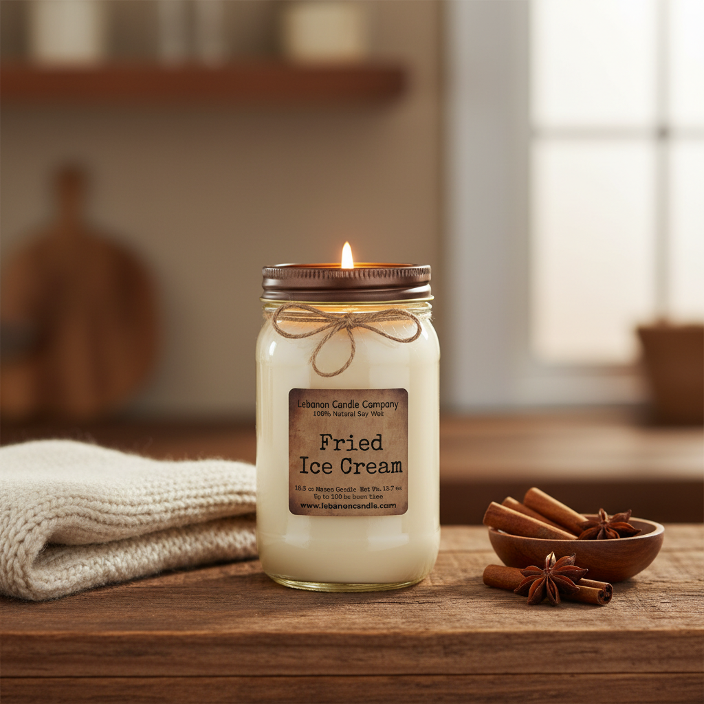 Fried Ice Cream Candle warm cozy lifestyle setting